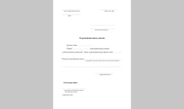 Jak napisać wypowiedzenie umowy zlecenia - wzór i ważne informacje